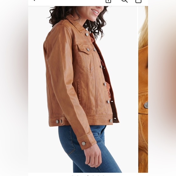 NWT Lucky Brand Leather Trucker Jacket size XL - Picture 4 of 16